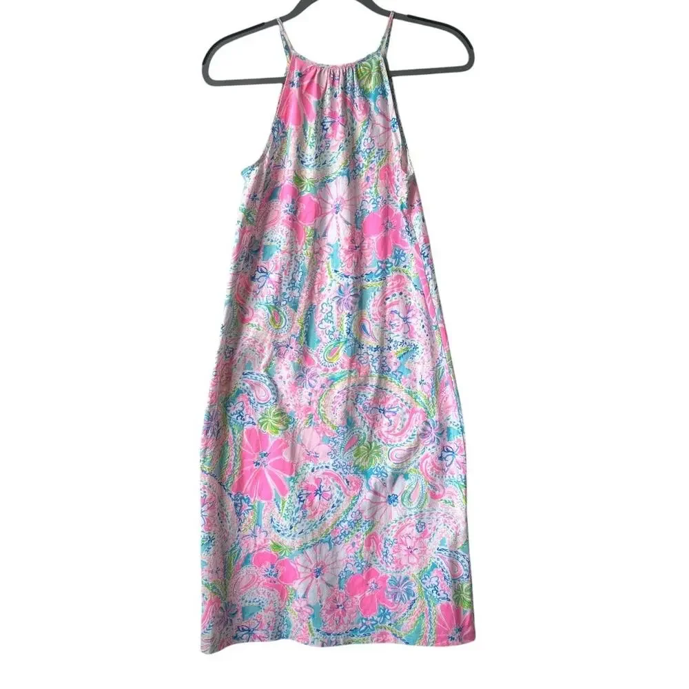 Lilly Pulitzer Mabry Halter Dress In Flock Full Of Fun Size XS - Picture 3 of 12